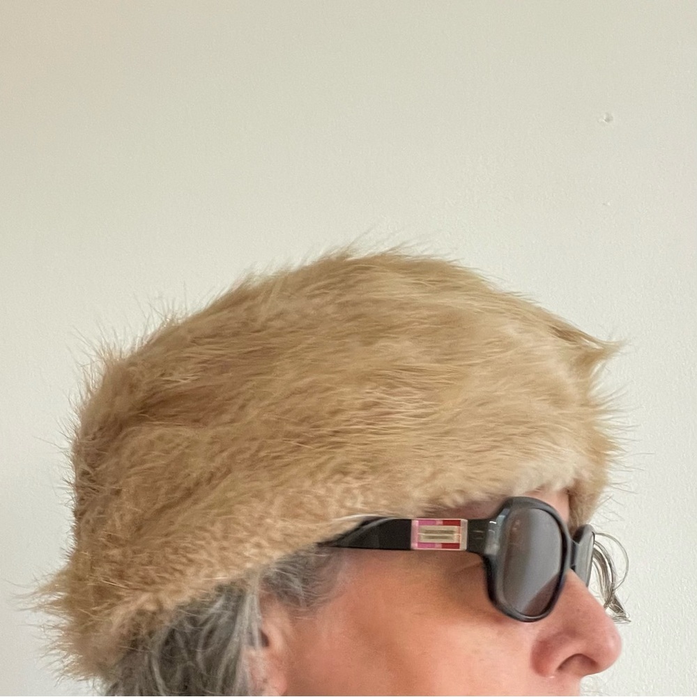 60s Rabbit Fur Hat, Beige Women’s